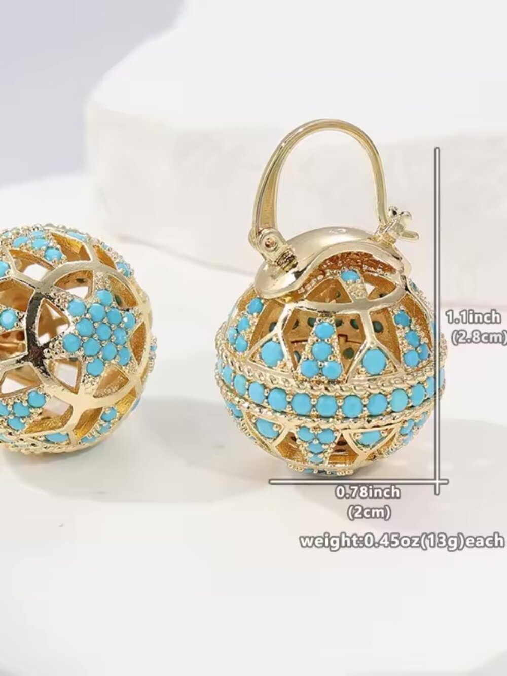 1Pair 6point star Colorful Zircon Ball Earrings High-End Fashion Simple Pins